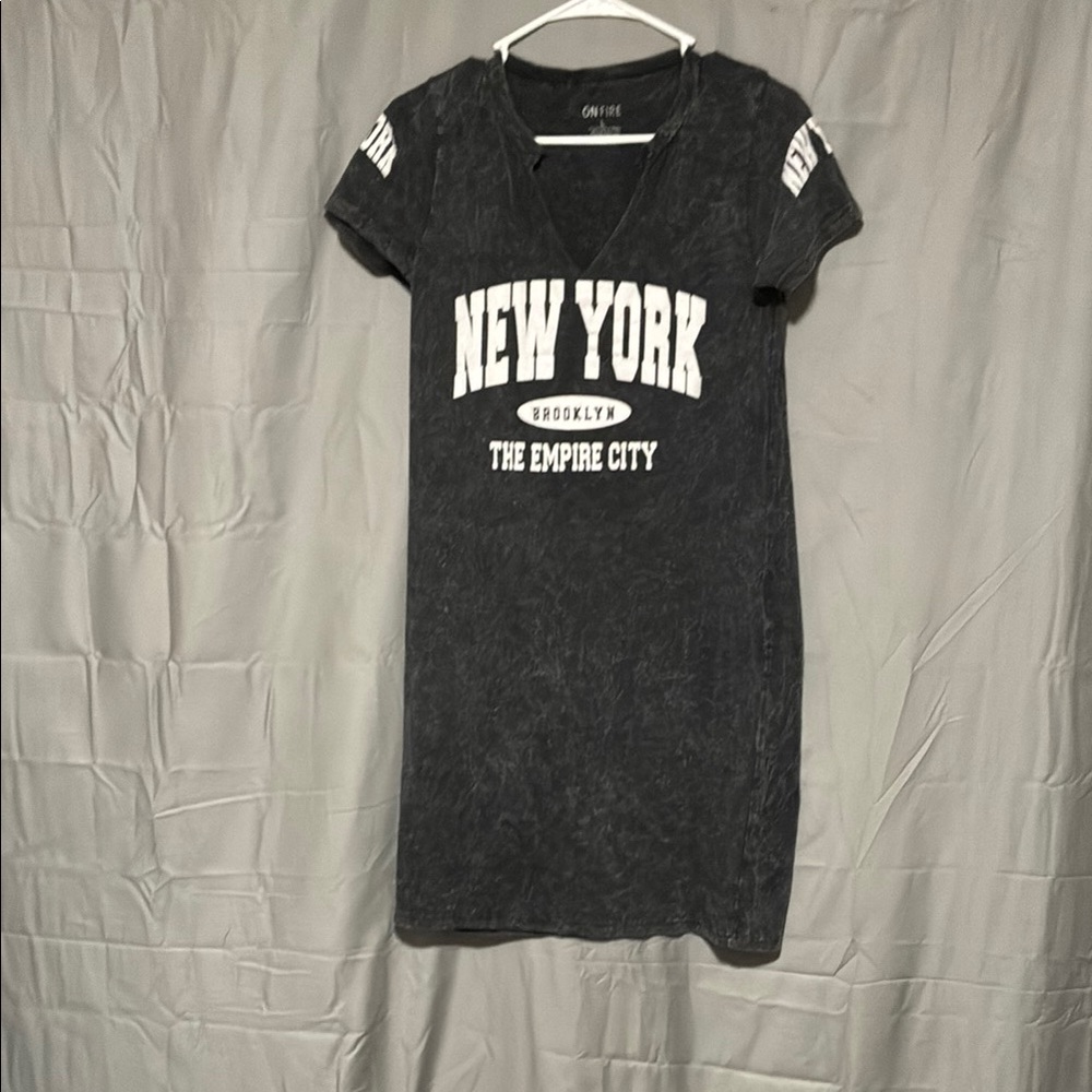On Fire Charcoal T-Shirt Dress